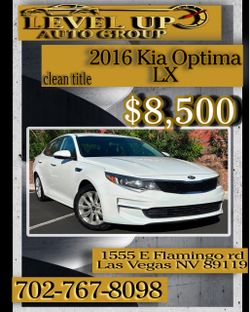 2016 Kia Optima LX •  Sedan • Reliable • 4 Doors • Great on Gas • Ready to Drive • Excellent Condition • Low Mileage • Used Vehicle Vegas Deals