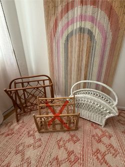 Vintage Rattan Magazine Racks