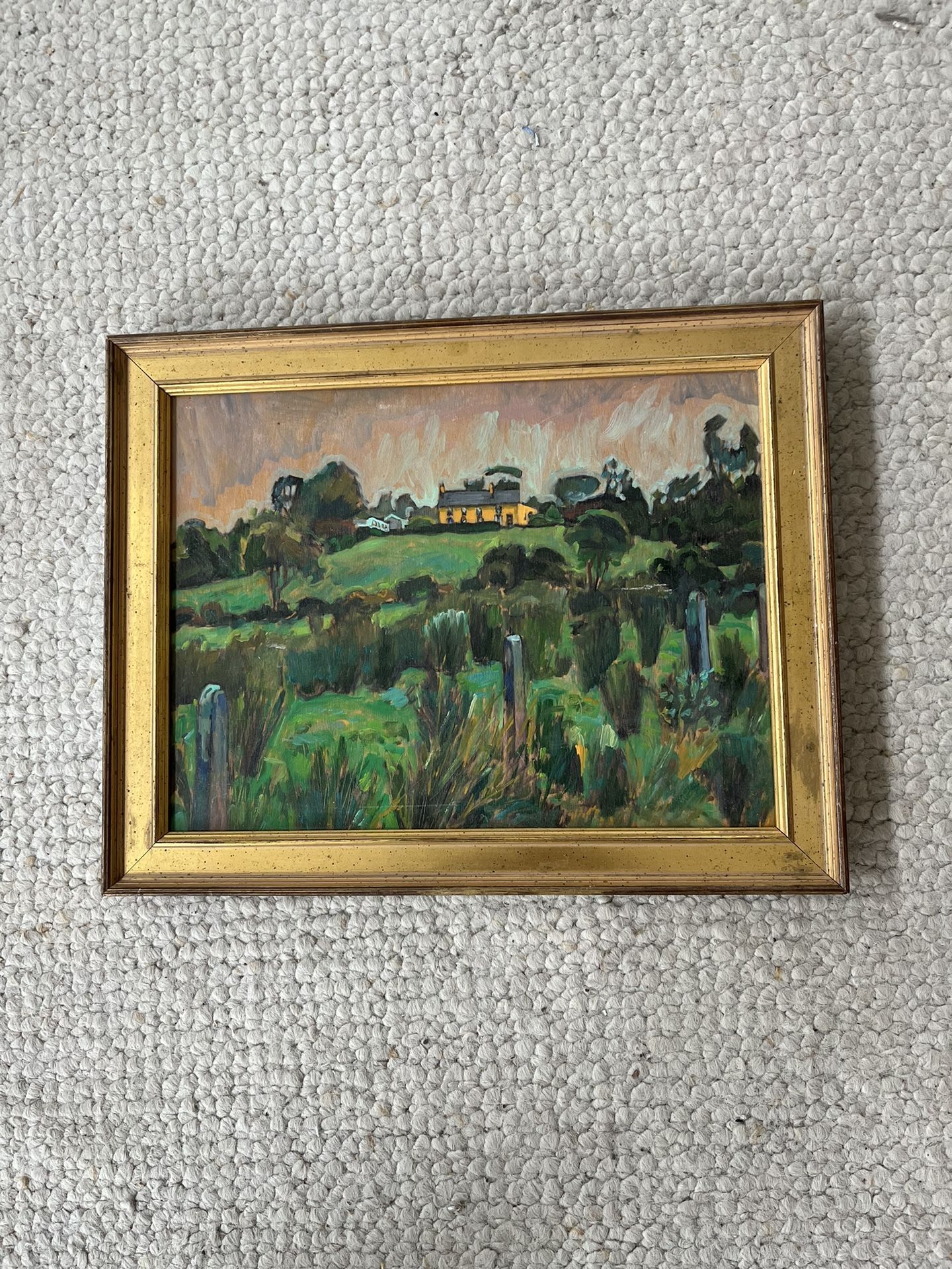Oil Painting - Nature Scene With Gold Leaf Frame