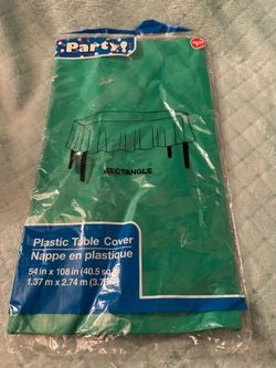 Party! Green Rectangle Plastic Table Cover 54x108 in