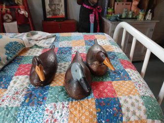 Early-mid 20th Century Hand Carved Solid Wood Duck Decoy