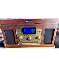 Encore  Technology  Wooden Music Center Recordable CD Player + cassettes Aux Record player
