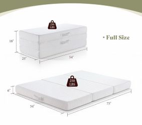 6" Full Tri-Fold Memory Foam Mattress with Cooling Gel