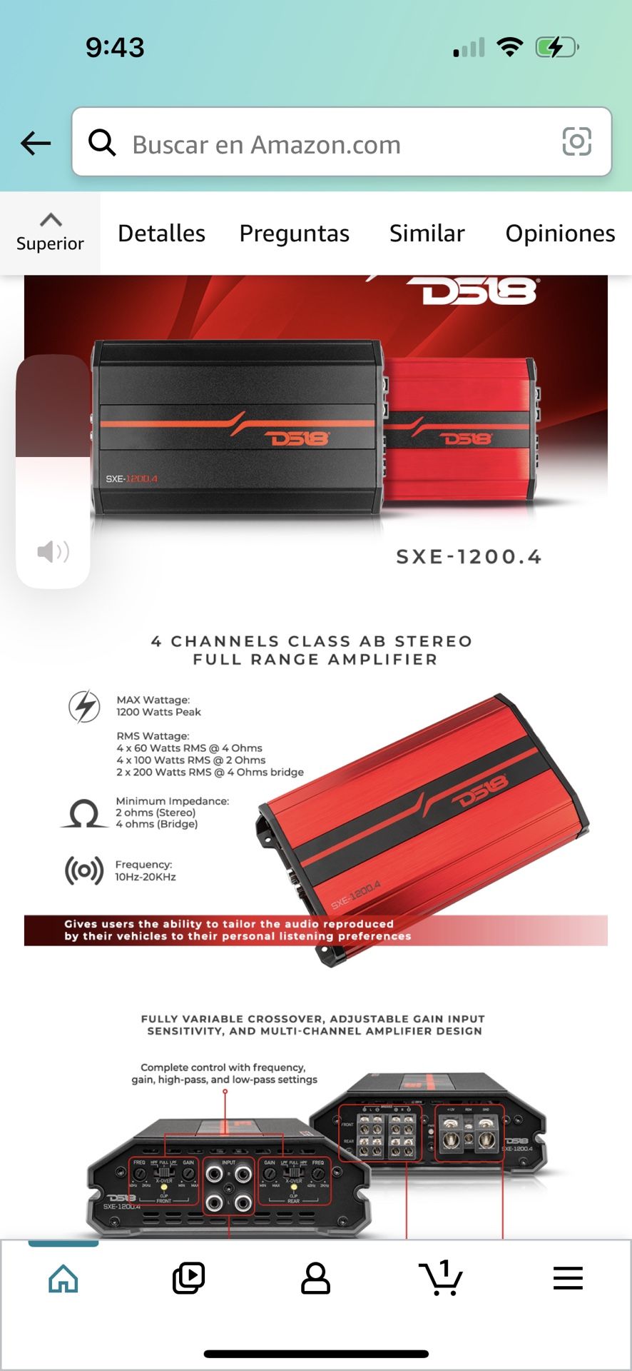 Amplificador Ds 18 SXE  1200.4