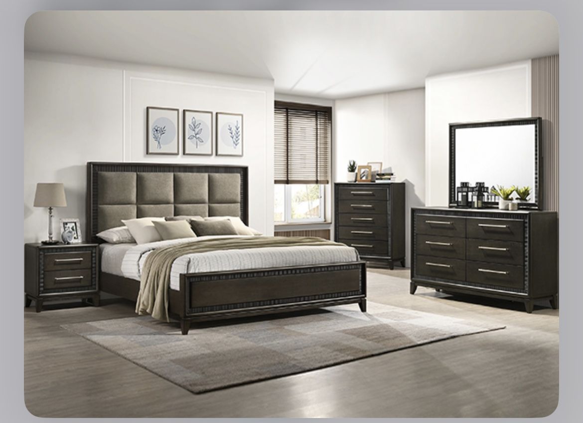 Brand New Saratoga Elegant Padded Queen Bedroom Set