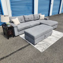 Sofa Couch + Ottoman + Storage FREE DELIVERY 