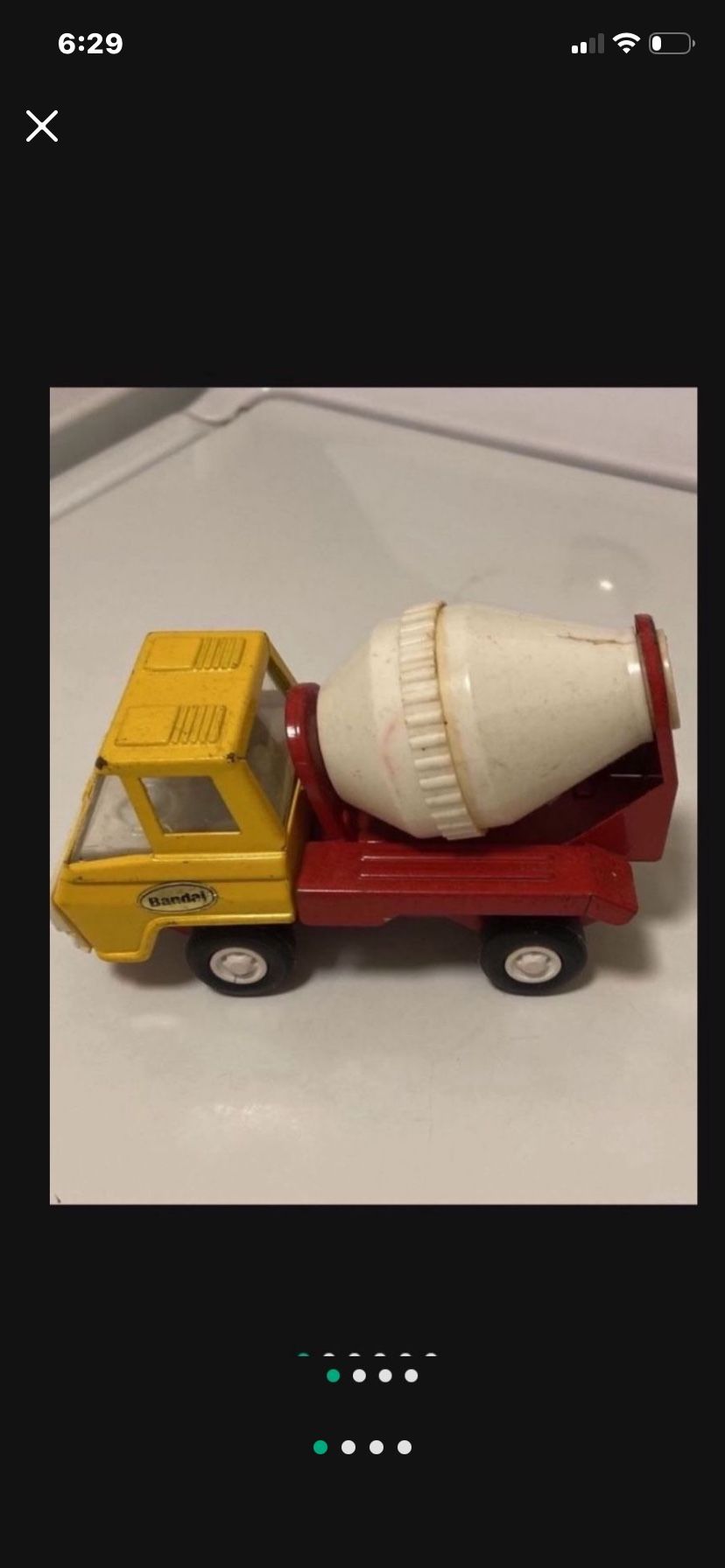 Rare Vintage Japan Bandai Pressed Steel Toy Cement Mixer