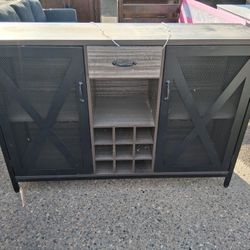 Wine Rack Liquor Storage Cabinet With LED Lights