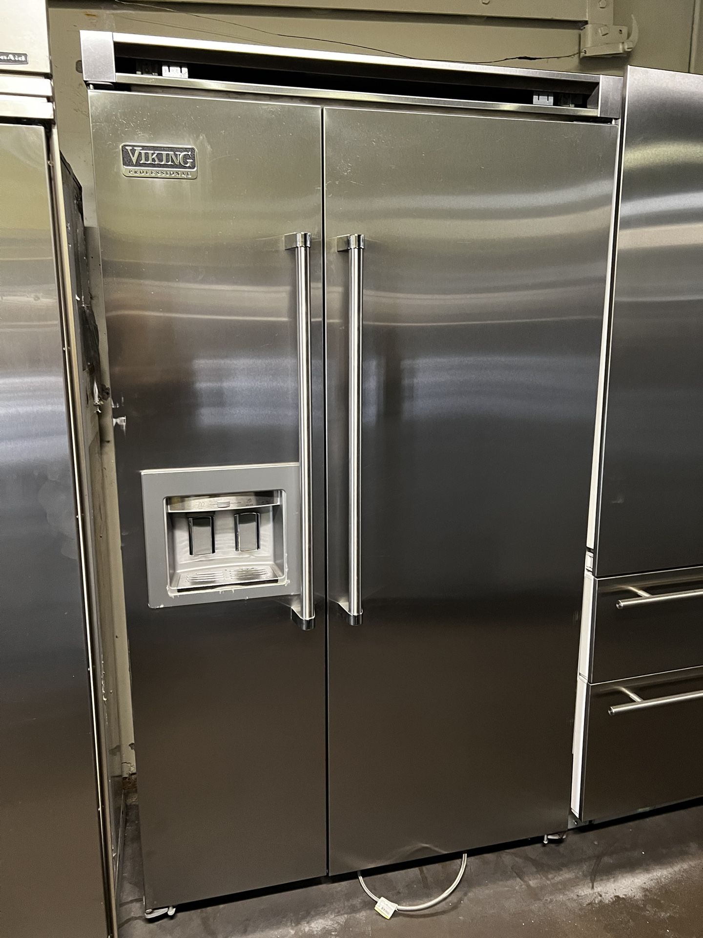 Viking 48”Wide Built In Stainless Steel Side By Side Refrigerator