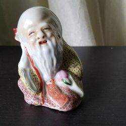 Small Antique Porcelain Statue of Longvity Diety
