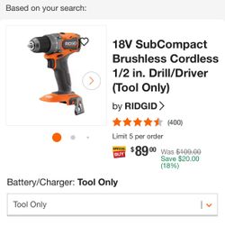 Ridgid Drill 18v 
