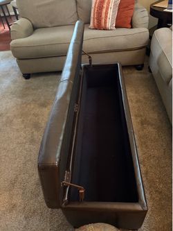 52 x 17 faux leather ottoman