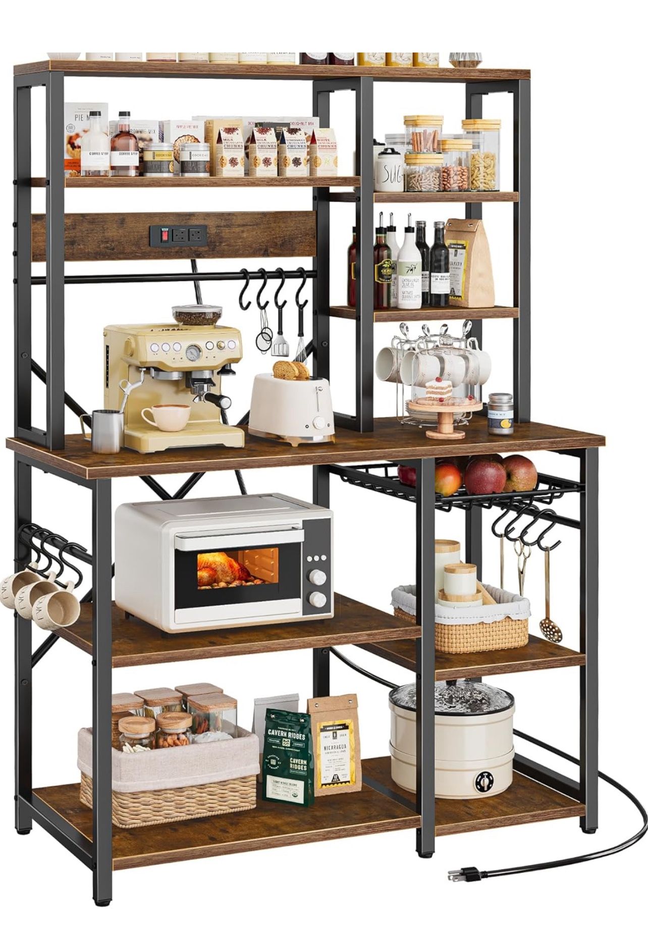 Kitchen Bakers Rack With Power Outlet