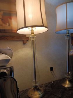 Tall Table Lamp with Glass Column
