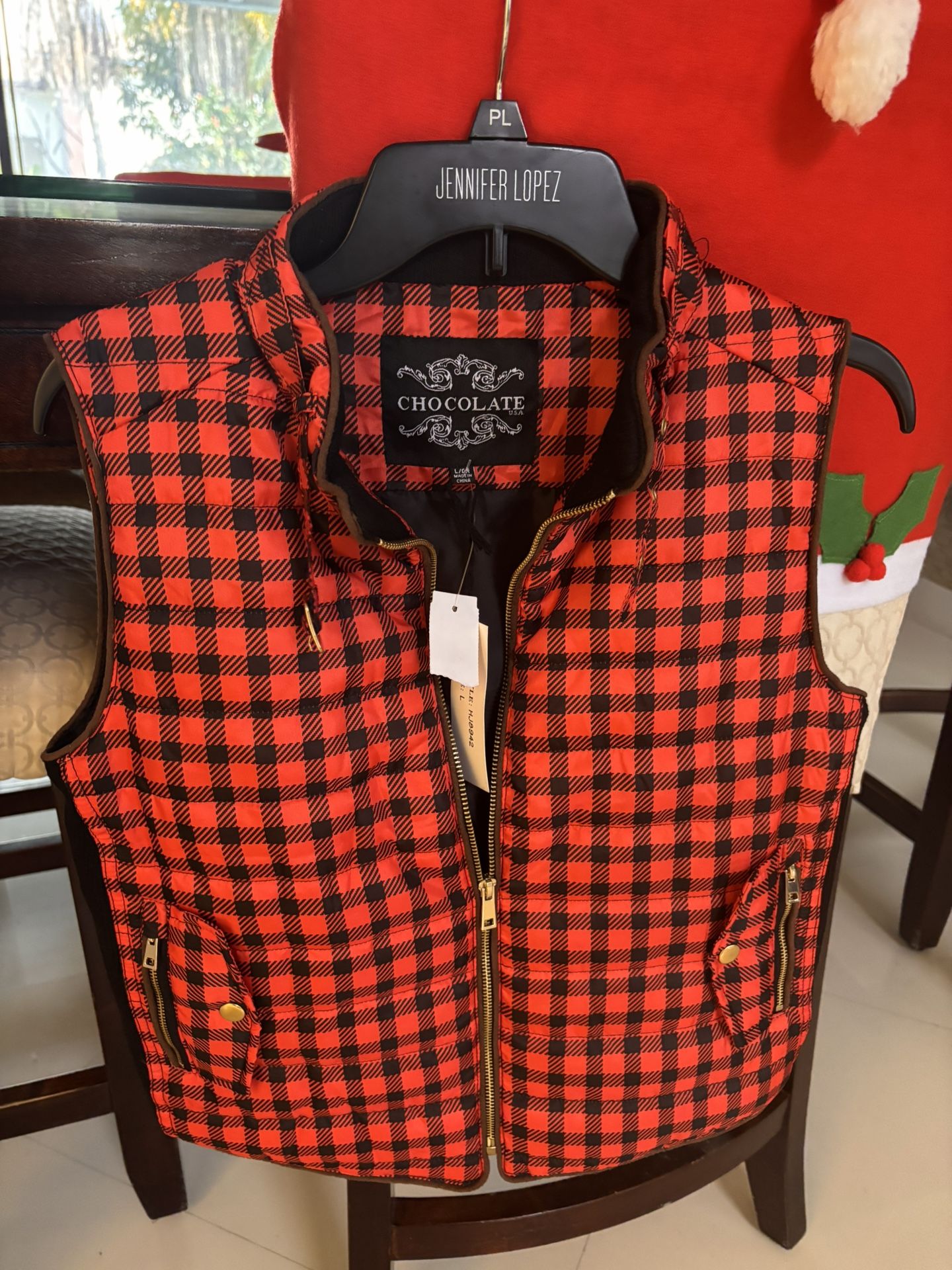 Winter PLAID Christmas Gift PUFFER VEST!!! New