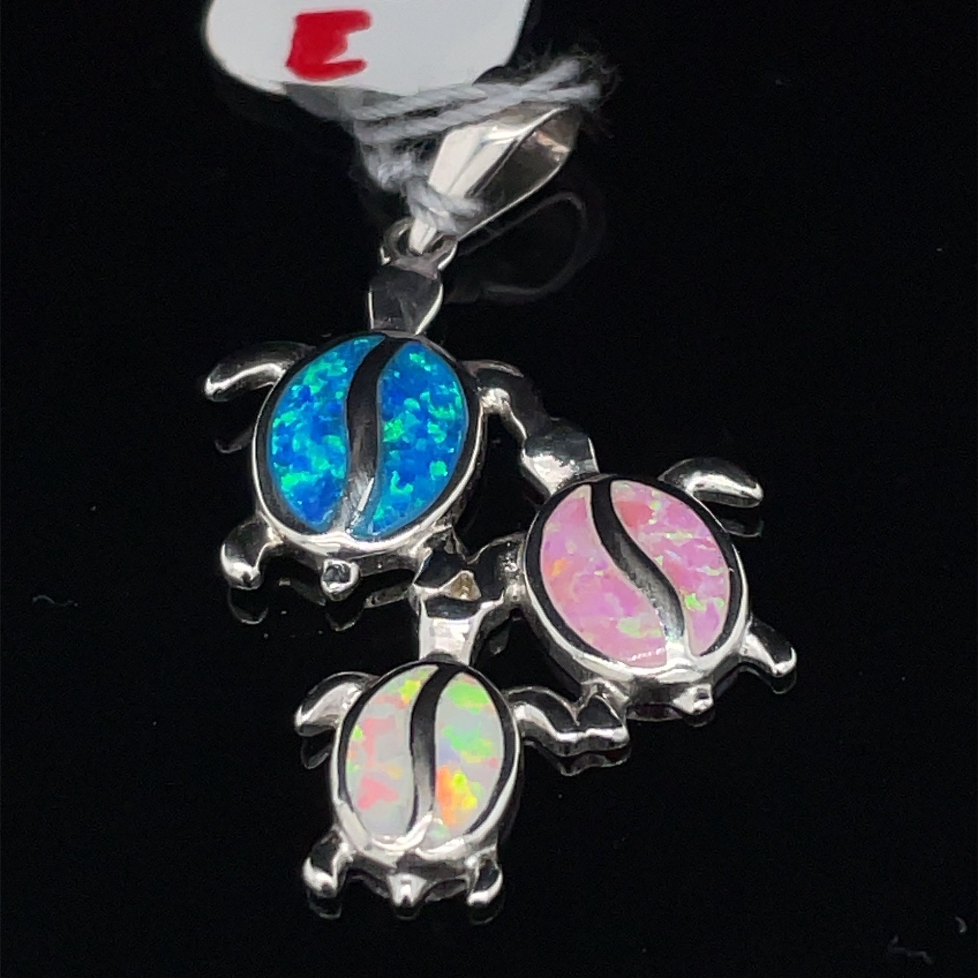 925 Silver Colorful Turtles Pendant 3.10g 166632/5