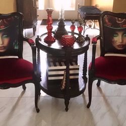 Pair Of Gothic Steampunk Vintage Accent Chairs