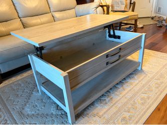 Stylish Modern Gray Wood Lift-Top Coffee Table - Great Condition!