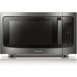 TOSHIBA ML-EM45P(BS) Countertop Microwave Oven with Smart Sensor and Position Memory Turntable, Function, 1.6 Cu.ft 13.6" Removable Black Stainless St