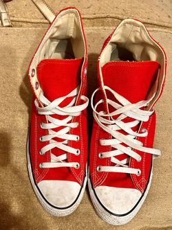 CONVERSE Red High Top Sneakers Size Women 11 Men’s 9