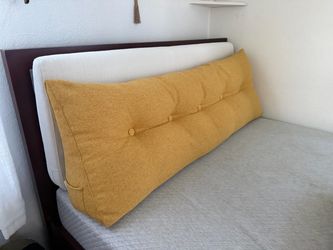 WOWMAX 60” Oversized Backrest Wedge Pillow – Mustard Yellow