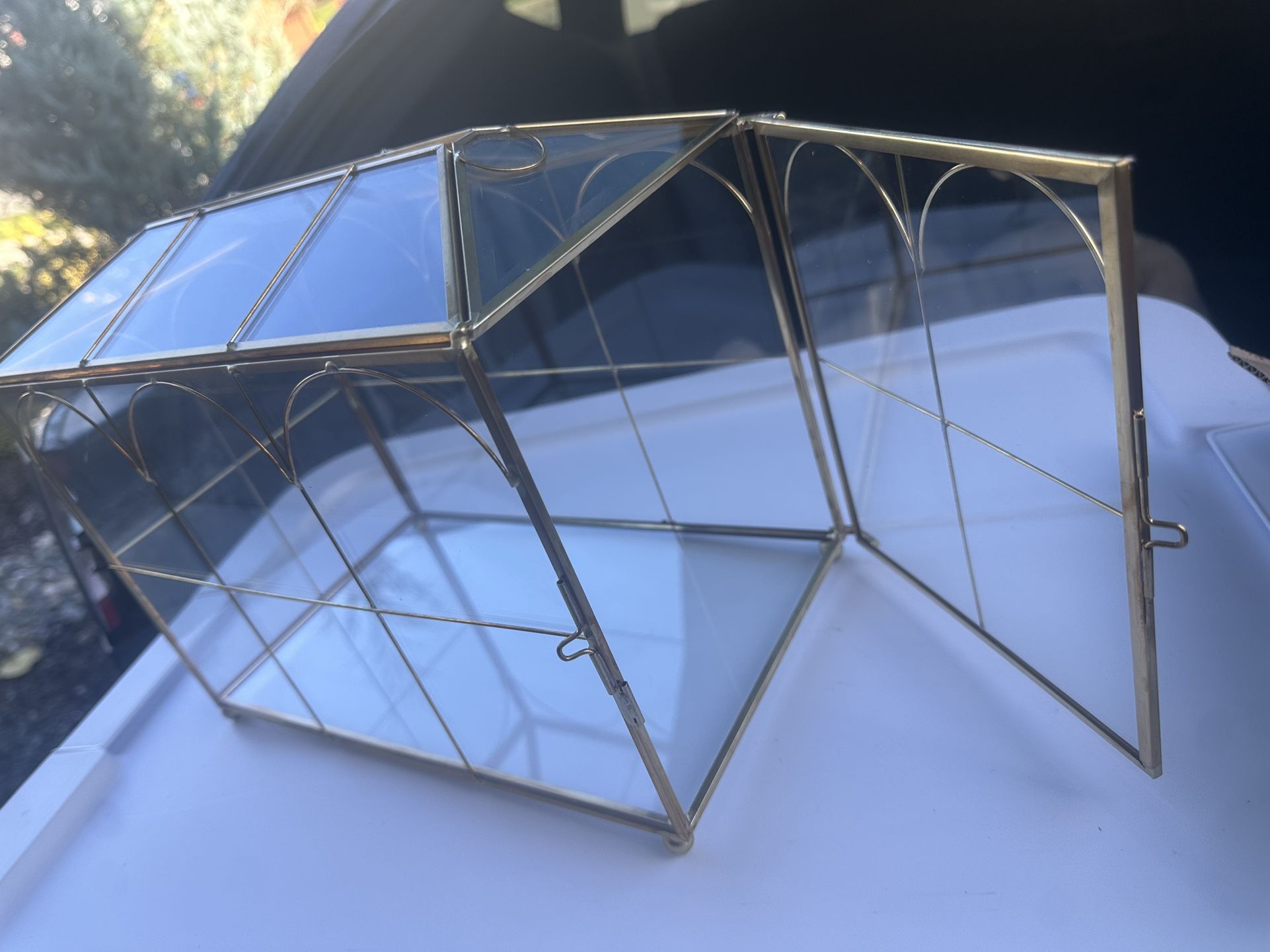 Gold Glass Card Holder