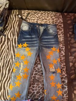 Amiri Jeans Orange Stars Size 30
