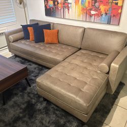 Ezra 100% Leather Sectional 