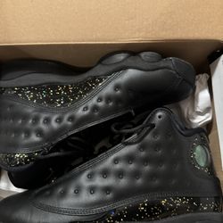Black And Gold Glitter Jordan 13s 