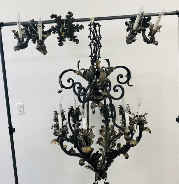 Gorgeous Iron Chandelier & 2 wall sconces for Sale in Culver City, CA