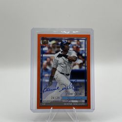 1991 Topps Bernie Williams Auto from 2026 Topps Series 1 (#/25)