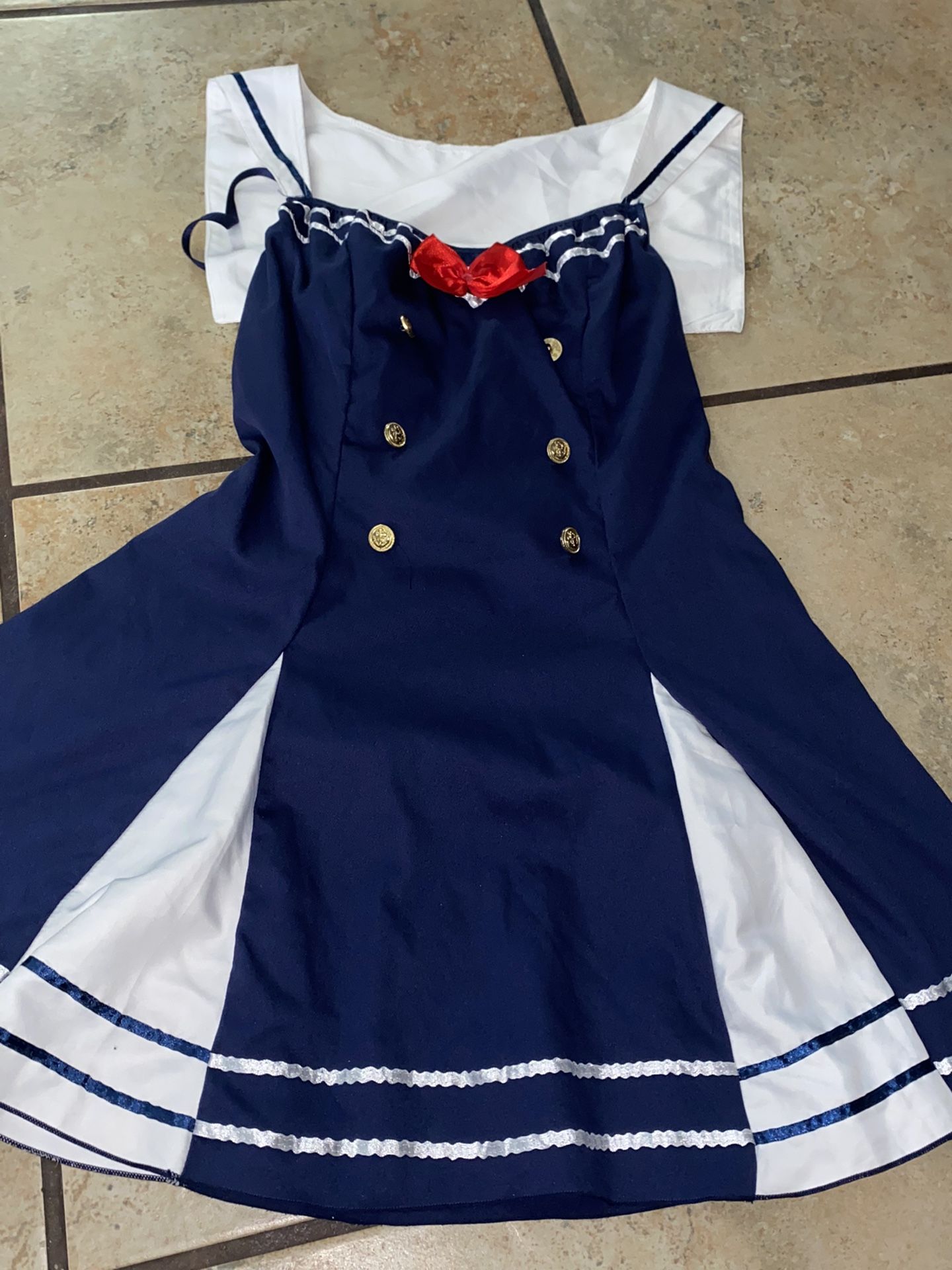 Women's Halloween Sexy Costume Sailor Dress Collar Size S/M
