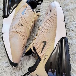 Size 10 Men's Nike Air Max 270 Khaki Black White Cargo Tan FQ8830-247.
