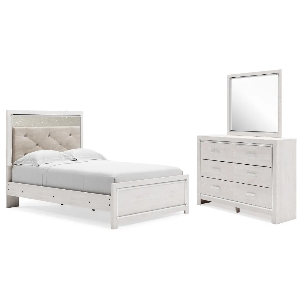 Altyra Full Panel Bed with Mirrored Dresser Closing Days of Warehouse Clearance
