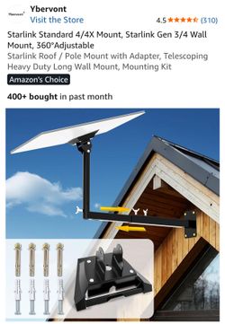 Starlink Gen 3 Mount with Adapter, Extension-Type Heavy Duty Starlink Long Wall Mount, StarLink Pole Mount, Mounting Kit for Starlink Gen 3 Internet K