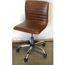 Rolling Adjustable Vanity Chair Brown
