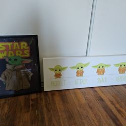Baby Yoda Wall Portraits