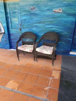 2 Chairs With Cushions. Make An Offer