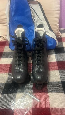 Black Quad Roller Skates with Carry Bag