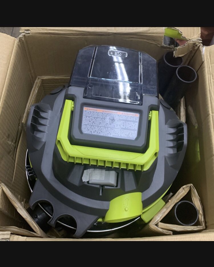 RYOBI 18V ONE+ Cordless 4.75 Gallon Wet/Dry Vacuum (Tool Only) with Hose, Crevice Tool, Floor Nozzle, and Extension Wands