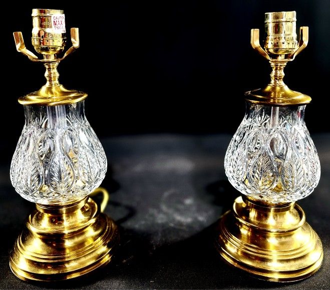 Waterford Blue Bell Crystal Lamp With Exquisite Brass - NEW CONDITION!!!