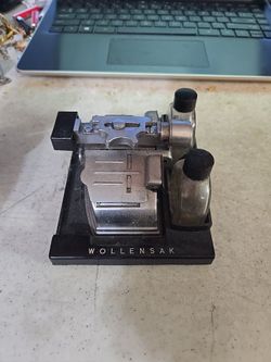 Vintage Wollensak Cine Splicer Editor Cement Bottles Black & Silver Metal