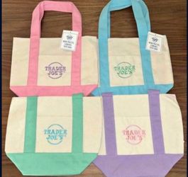 TRADER JOES TOTES PASTEL