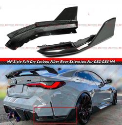 For 21-26 BMW G82 M4 MP Style Dry Carbon Fiber Rear Bumper Corner Extensions