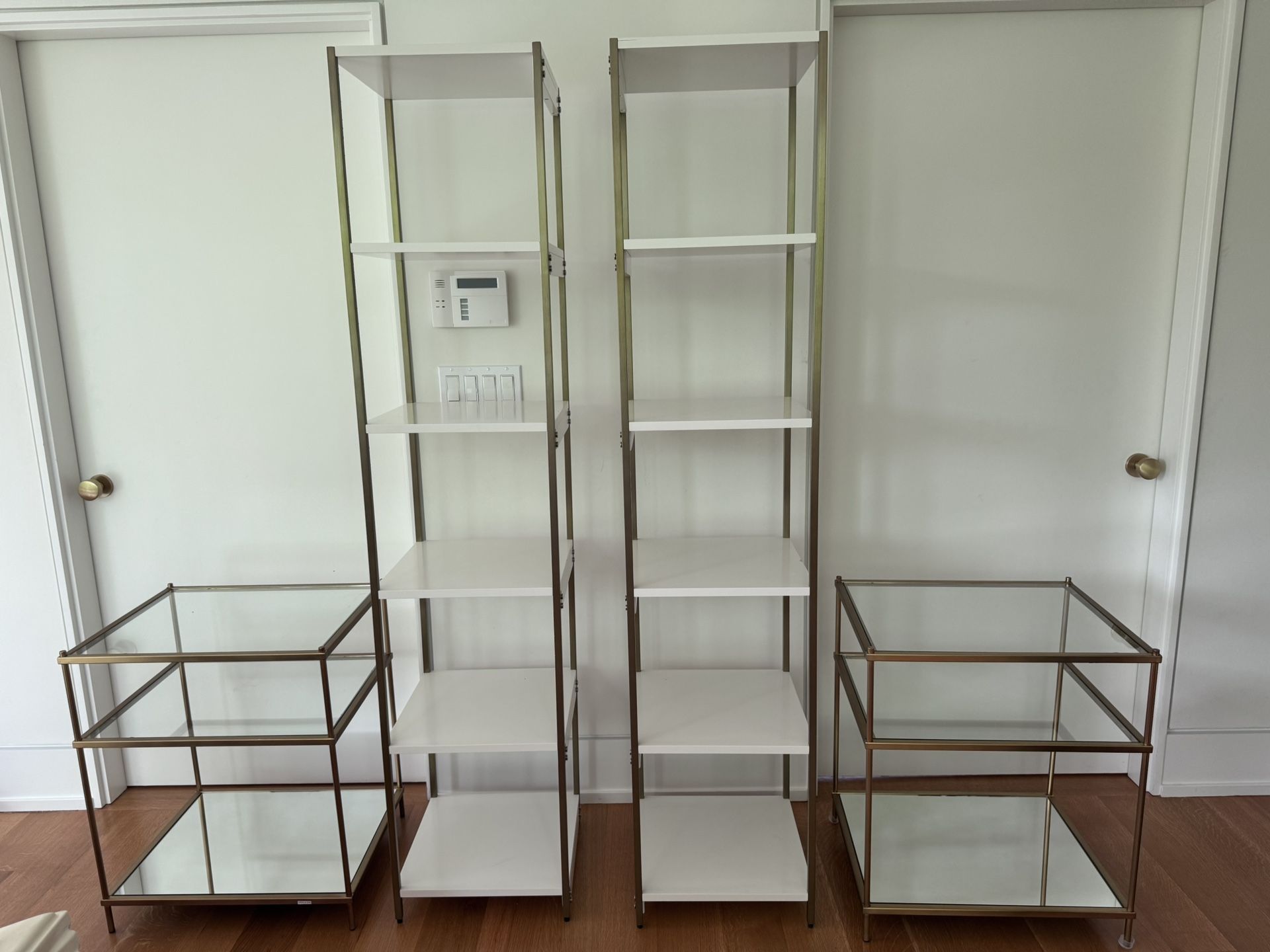 West Elm Bookshelves (2) And Side Tables (2)