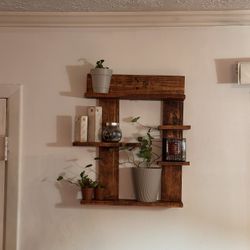 🔥🪵Handcrafted Wooden Wall Shelf - One-of-a-Kind