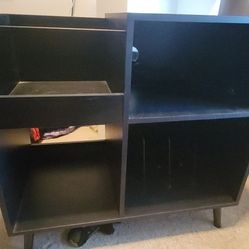 Black Wood Record Storage