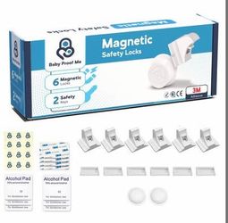 Baby Proof Me 6-Pack Magnetic Cabinet Locks, No-Drill