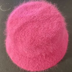 Angora Pink Fuzzy Hat