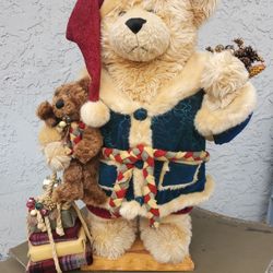 Rare Millennium Edition Father Time Santa Claus Cabin Teddy Bear 30" tall